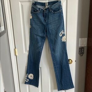 White House Black Market Denim with Floral Embroidery